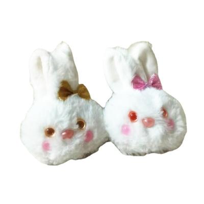 China Cute Animal Doll The Three-color Bunny Plush Toy Doll Key Cute Ring Pendant For Christmas Gifts Rabbit Mascot for sale