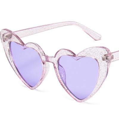 China Fashion Love Sunglasses S1547 Fashion News Heart Glass INS Personality Candy Color Sunglasses Retro Glitter Border Sunglasses for sale