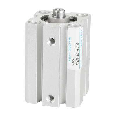 China Hotels SDA Model Double Acting Pneumatic Compact Slim Cylinder for sale