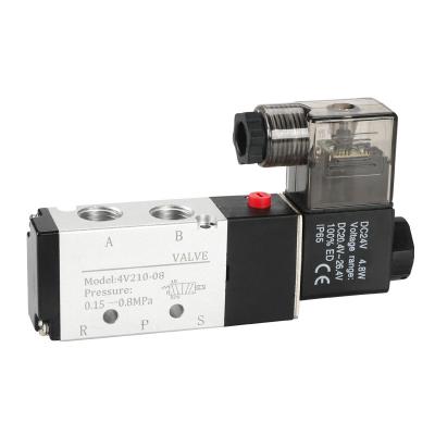 China Material of Construction Shops 4V210-08 Pneumatic Two Position Solenoid Valve 4V210-08 Two Position Directional Valve 4V310-10 4V410-15 4V110-06 for sale