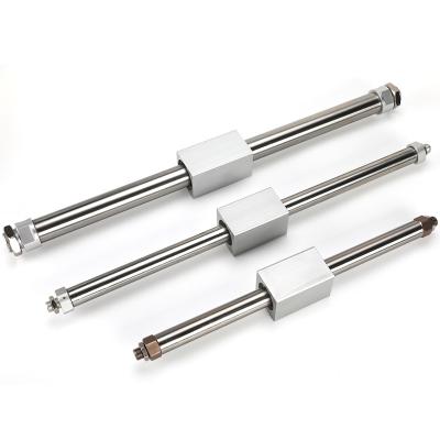 China Building Material Stores Double Acting Stainless Steel CY1B Rodless Pneumatic Cylinders Couples Magnetically Without Guide Rod Air Cylinder for sale