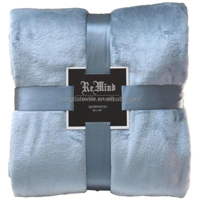 China Single Super Soft Coral Fleece Anti-Pilling Solid Blanket for sale