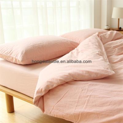 China 100% Anti-static Vintage Washed Linen Linen Bedding Set Duvet Cover Set Fitted Sheet Set for sale