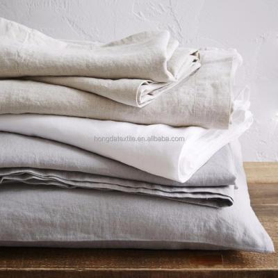 China Disposable Yarn Dyed 100% French Linen Fiber Duvet Cover Set With Washed Out for sale