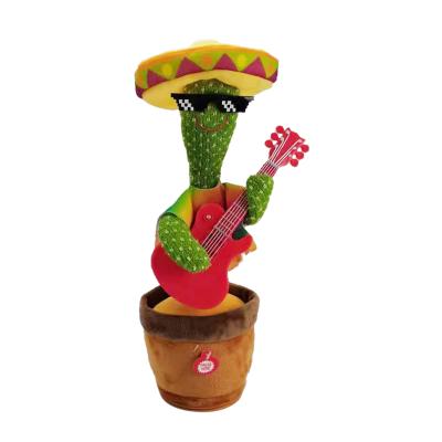 China Toy Wholesale Educational Hot Selling Cactus Doll Singing Music Cute Stuffed Talking Cactus Plush Toy for sale