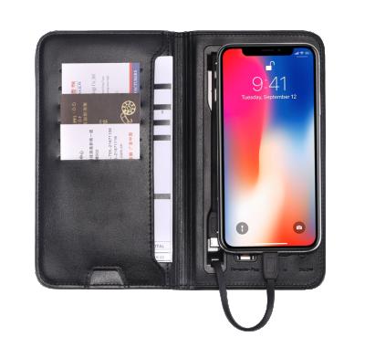 China Leather Purse Business ID Credit Card Holder PU Card Wallet Power Bank for sale