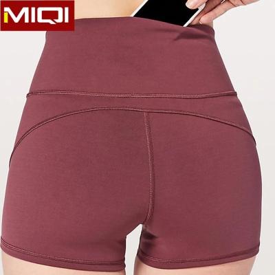 China MIQI Breathable Women Compression Sports Shorts Yoga Shorts Fitness Suite With Inner Pocket for sale