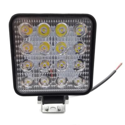 China Easy Installation Aluminum Square 48w Led Work Light 12v 24v Off Road Flood for sale