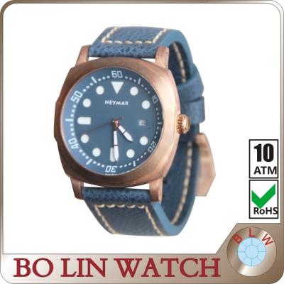 China Domed Thick Sapphire Crystal Mens Big Face Designer Watches With Blue Dial for sale