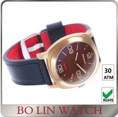 China 300 Meters WaterProof Bronze Mens Watch With Red Face Bullet - Proof for sale