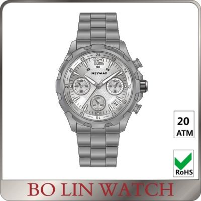 China Swiss Thin 44 - 46MM Titanium Automatic Watches Musculine IP Plating for sale