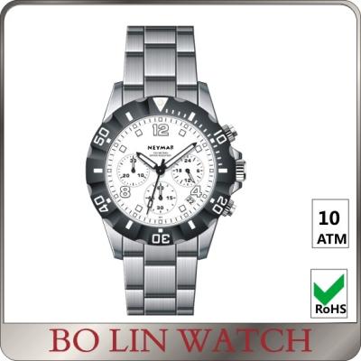 China Popular Waterproof 44mm Chronograph Stainless Steel Watches For Ladies for sale