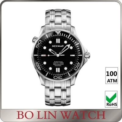 China Classic Matt Men'S Automatic Dive Watches , Custom Logo Stainless Steel Swiss Watch for sale