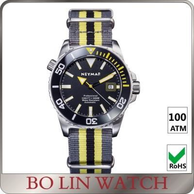 China High End Nylon Strap Citizen Stainless Steel Dive Watch Under 300 Ceramic Bezel for sale