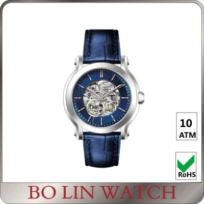 China Sapphire Glass Mechanical Skeleton Automatic Watch , 10 ATM Automatic Stainless Steel Watch for sale