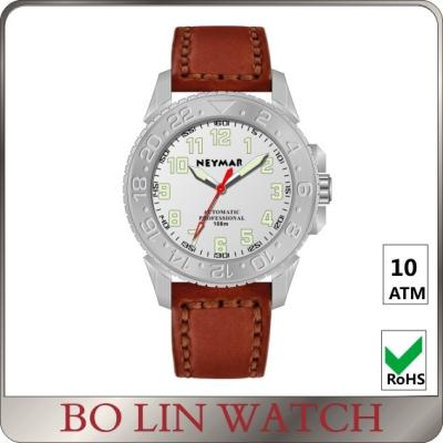 China Lightweight  Ladies GMT Titanium Automatic Watches Red Pointer Custom Logo for sale