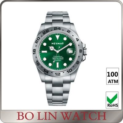 China Japan Movt Sporty Mens Watches , Slim Case Mens Green Face Watches for sale