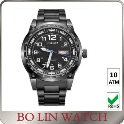 China Vintage Mens Full Stainless Steel Military Watch 5ATM Water Resistant for sale