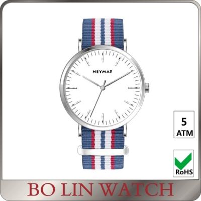 China Big Face Mineral Glass Minimalist Automatic Watch With Nylon Band for sale