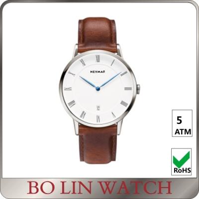 China Simple Classic Men'S Minimalist Dress Watch , Automatic Minimalist Leather Watch for sale