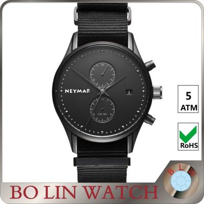 China Stainless Steel Mens Waterproof Watches With Leather Strap​ CE / RoHs for sale