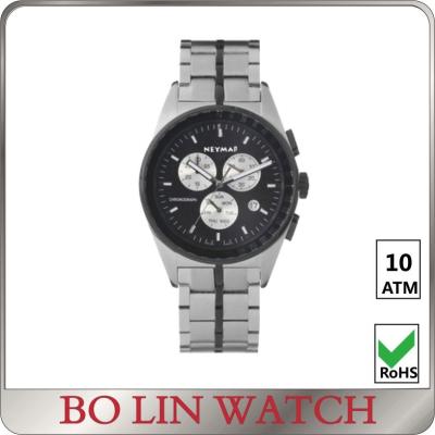 China Solid 316 Stainless Steel Sports Watch , 3atm - 50atm Men Chronograph Watch for sale