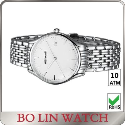 China Mens Sport Stainless Steel Bracelet Watch / White Dial Watch With Metal Strap for sale