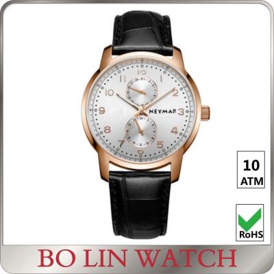 China Leather Band Mens Mechanical Automatic Watch With Stainless Steel Case for sale