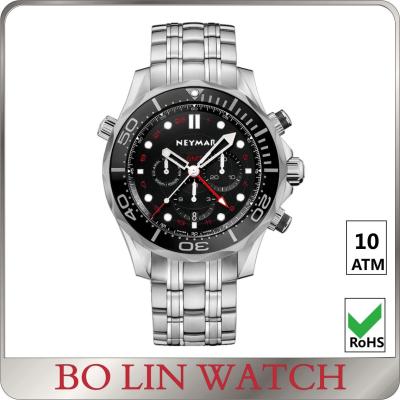 China Stainless Steel Case And Back Strap Mens Sporty Watches Bezel PVD Watch Custom for sale