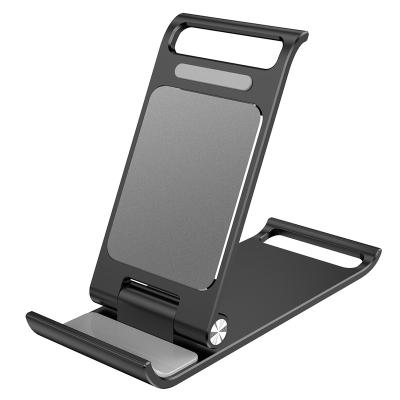 China Hot Selling Adjustable Universal Aluminum Foldable Cell Phone Stand Tablet Phone Holder Desk Phone Stand for sale