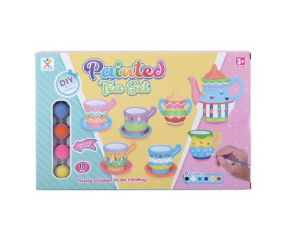 China Wholesale Education Painting Kids Ceramic Porcelain Tea Set DIY Toy 93*42*85cm for sale