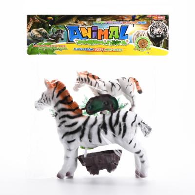 China Wholesale animal toys plastic bulk jungle zebra animal toys big for kids 93*33*81cm for sale