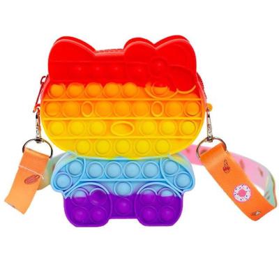 China Hot Sale Silicone Large Size Silicone Bubbles Bustle Purse Toys Push Pop Bag Shoulder Wallet Bag Purse Toddlers for sale