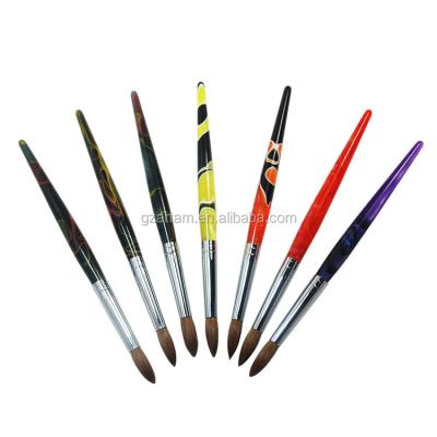 China Acrylic Art Brush Nail Handle Soft OEM/ODM Design New Around Cute kolinsky Nail Art Brush for sale