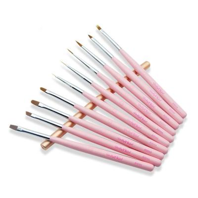 China High Quality Custom Made Simple Painting Nail Art Brush Set OEM 10PCS Dolly Gel Drawing Brush NAIL Kit for sale