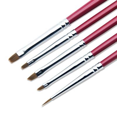 China Professional Acrylic Nail Art Manufactory OEM 5 Pcs / Set Handle Hardware Nail Woodworking Brush for sale