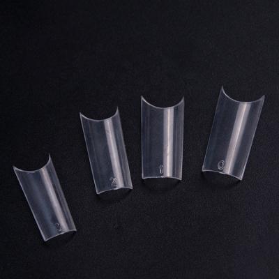 China DIY Nail Art 500Pcs/Box Tip Waterpipe Artificial Nails 3 Colors Large “C” Shape Full Cover French Nail Tips for sale