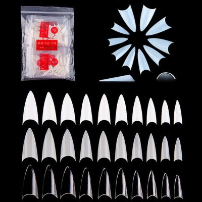 China 500pcs Design Acrylic Nail Stiletto Tips Pointed Pointed False Nails for sale