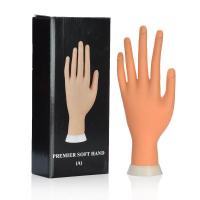 China Nail Practice Training Plastic Soft Movable DIY Tool With Box Be Bent Reuse Flexible Holder Stand Scythe Hand for sale