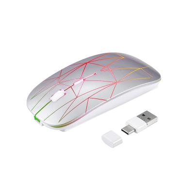 China Gaming ABS Material 7 Colors GRB DPI 2.4G Adjustable Wireless Slim Silent Mouse For Computer for sale