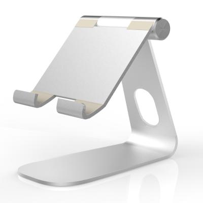 China Aluminum Alloy Mobile Phone Stand Adjustable Smart Metal Phone Stand Foldable Compatible Vertical Base Stand for sale