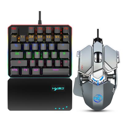 China For gaming gaming waterproof cable keyboard mouse set mechanical gaming mouse RGB one handed gaming keyboard mouse for pubg for sale