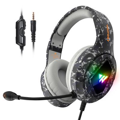 China Lightweight High Fidelity Noise With Ergonomic Noise Reduction Design Gamer Mic Wired Camo Gray Headset for sale