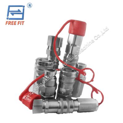 China Skid Steer Loaders 3/4 Inch Hydraulic Connectable Flat Face Type Under Residual Pressure Quick Release Coupler for sale