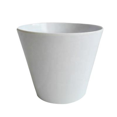 China Home Decors Modern Simple White Color Home Style OEM Plastic Flower Pots Planters and Garden Melamine Cheap Flower Pots Wholesale for sale