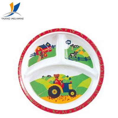 China Exquisite Sustainable Tableware Kids Melamine Square Dish With Divisions for sale