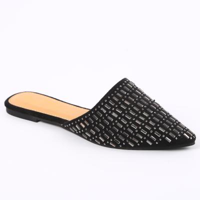 China Fashion pointed slippers the latest design of 2021 flat pointed slippers designers temperament luxury style slippers for women party slippers for women for sale