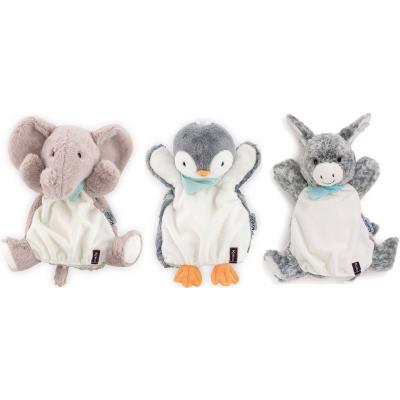 China Kaloo Doudou Hand Puppet Penguin Elephant Soft Toy Baby Donkey 25 x 15 x 8cm for sale