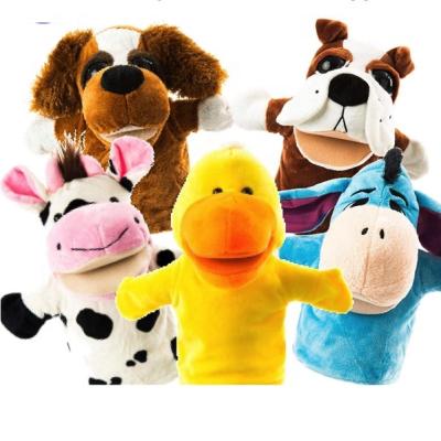 China Cute Animal Hand Puppet Education Soft Stuffed Plush Cartoon Toys For Children for sale