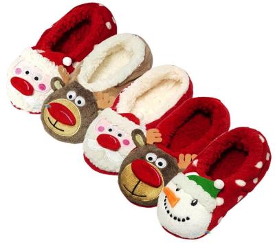 China Christmas Indoor Soft Warm Plush Indoor Shoe Red Novelty Slippers for sale